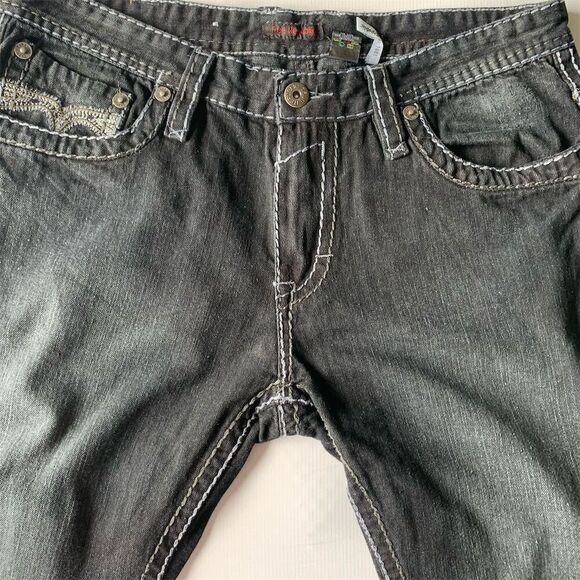 True Religion‎ Men's Straight Jeans Black Size 36 Triple Stitching - Picture 1 of 13